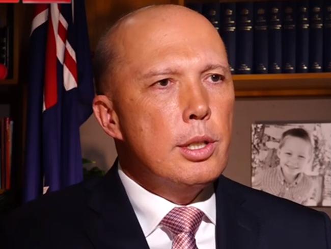 Peter Dutton: Tony Abbott and Malcolm Turnbull's issues are between them and I have nothing to do with it, 21 August 2018. Picture: Sky News Live