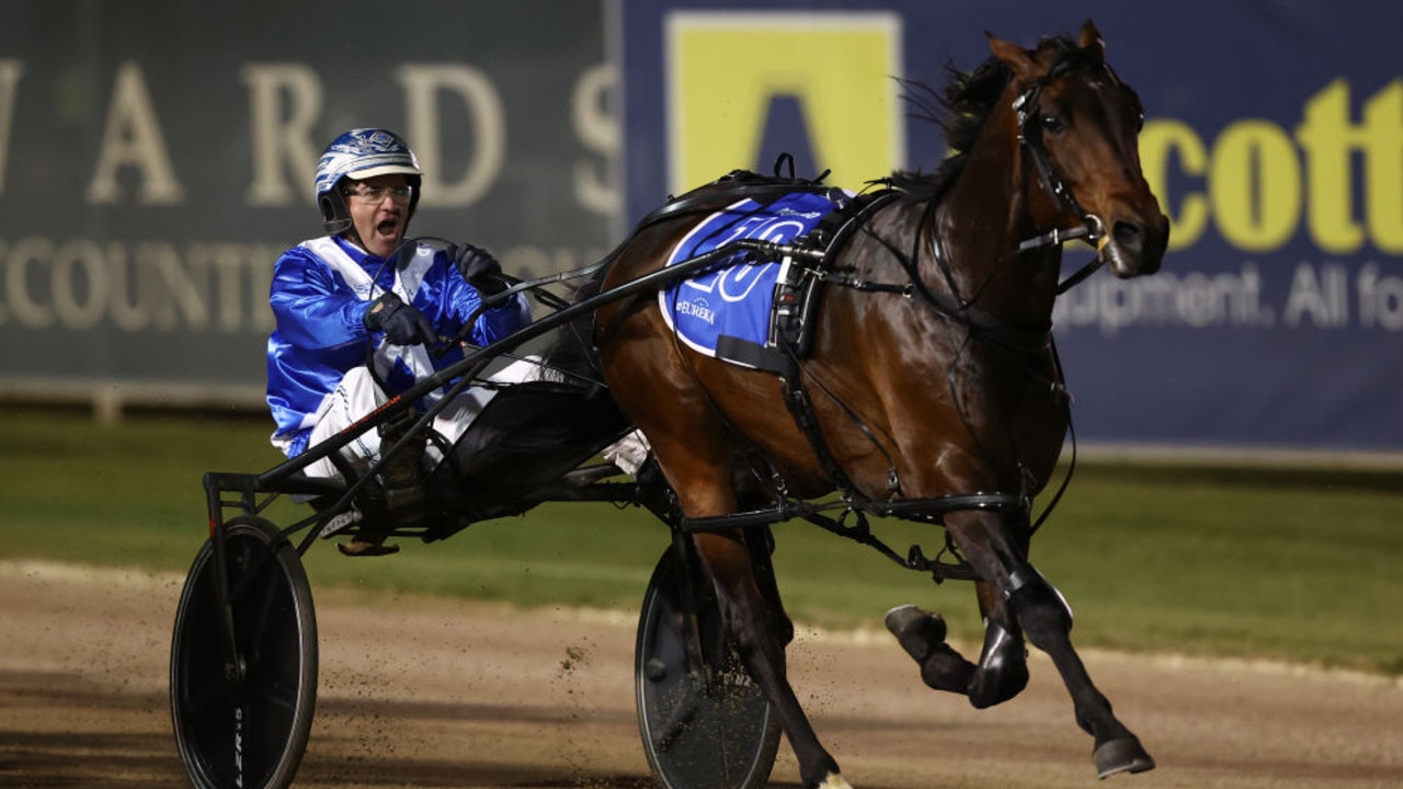 Luke McCarthy sends Don Hugo to victory in The Tab Eureka. Photo: Jason McCawley/Getty Images.