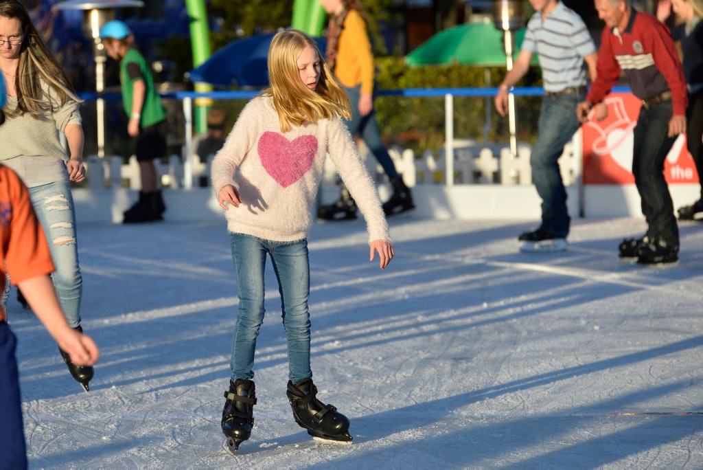 Ella Rashleigh ice skating at Winter Wonderland in the Civic Square, Friday, June 22, 2018. Picture: Kevin Farmer