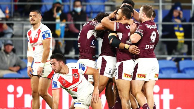 The Sea Eagles had won just of their last seven against the Dragons before Friday night. (Photo by Chris Hyde/Getty Images)