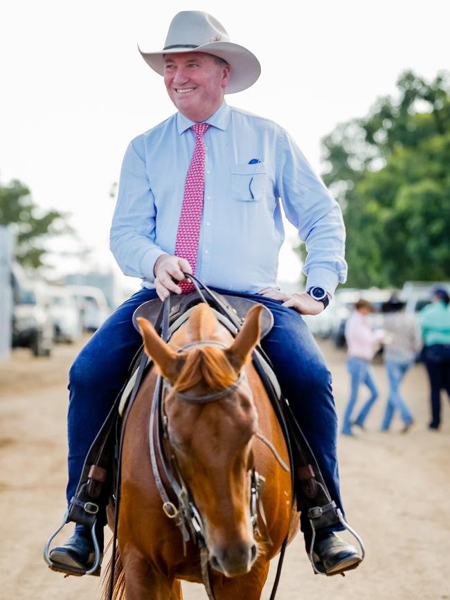 Deputy Prime Minister Barnaby Joyce at the 2022 Paradise Lagoons Campdraft.in Queensland on Easter Saturday. Picture: Brad Hunter, office of the Deputy Prime Minister