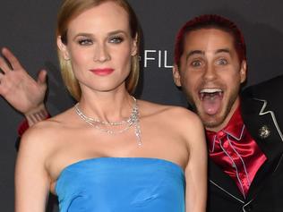 Actress Diane Kruger (L) and actor Jared Leto arrive for the LACMA 2015 Art+Film Gala Honoring James Turrell and Alejandro G Iñárritu, Presented by Gucci at LACMA in Los Angeles, California on November 7, 2015. AFP PHOTO/MARK RALSTON