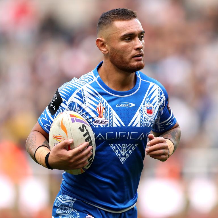 Danny Levi, playing for Samoa at the rugby league world cup, will add depth at hooker for the Raiders. Picture: Charlotte Tattersall/Getty Images for RLWC