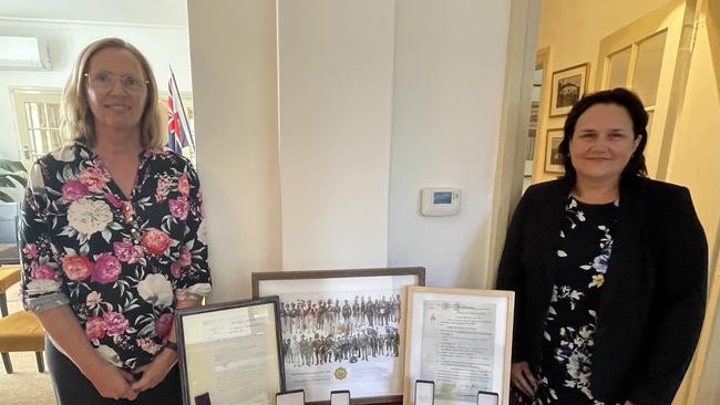 Ingham woman Veronica Green has spent years chasing the history of her Dutch family in Indonesia in World War II. Cousins Marian Upton and Veronica Green at the Dutch Embassy. Picture: Supplied