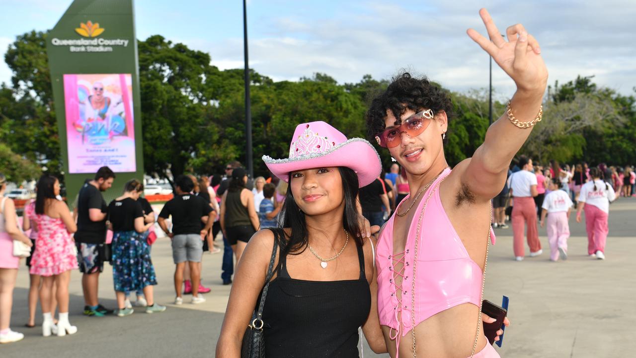 Socials at Pink convert at Townsville's Quensland Country Bank Stadium. Mia Sigue and Cyrill Hold. Picture: Evan Morgan