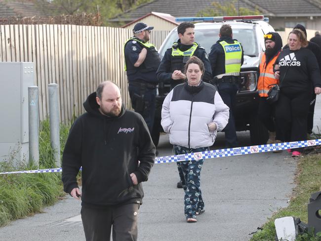 MELBOURNE, AUSTRALIA - NewsWire Photos, JUNE 25, 2024.  Police at the scene in Broadmeadows where four bodies have been found. Distraught people are seen leaving the scene. Picture:  NewsWire / David Crosling