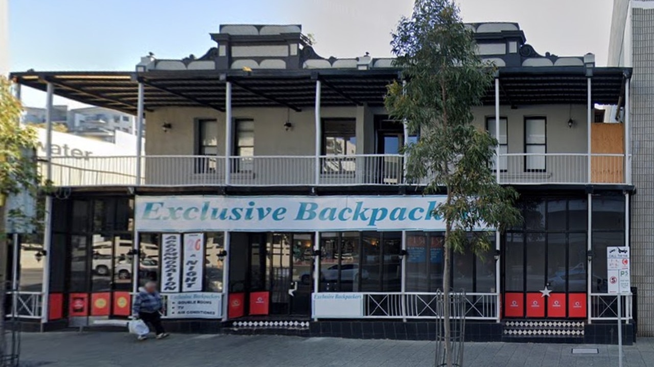 The fire happened at Exclusive Backpackers in Perth. Picture: Google Maps