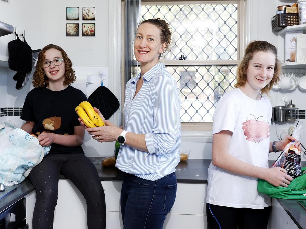 Kirsten Kerrisk with her daughters Kieren, 12 and Caitlyn, 10. The family is building a new home and considering what will be most energy efficient. Picture: Tim Hunter