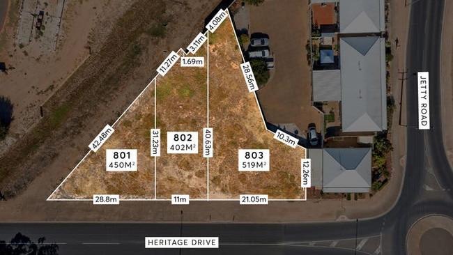 SA Water wants to charge Neville Roberts $121,000 to connect water on this block of land. Picture: Harris