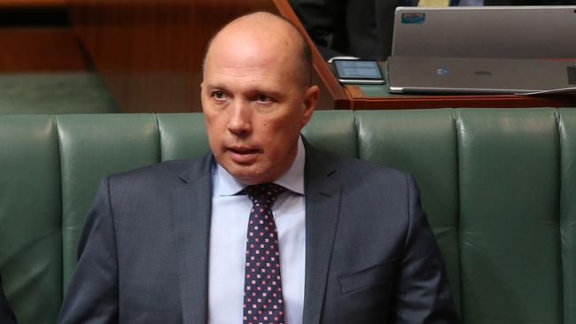 Immigration Minister Peter Dutton in question time. Picture: Kym Smith