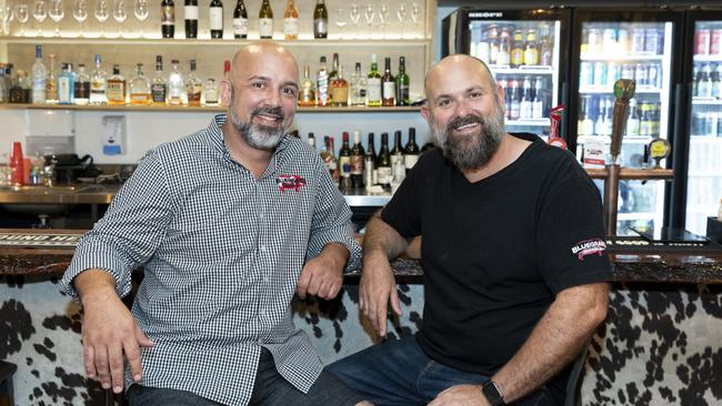 Bluegrass Barbeque at Eatons Hills. Part-owners Dave Tresch and Scott Geiszler. Picture: Dominika Lis