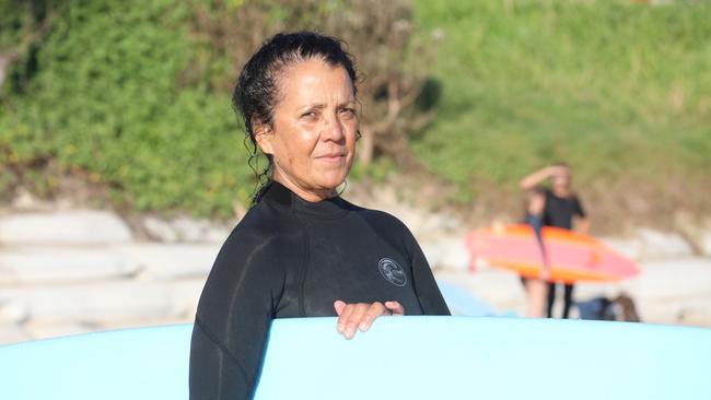 Local resident Sally Watego was among those who attended a paddle-out in protest against the planned Netflix reality series Byron Baes. Picture: Liana Boss