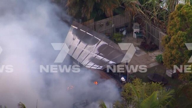 Unit fire at Coomera on the Gold Coast. Picture: 7 News