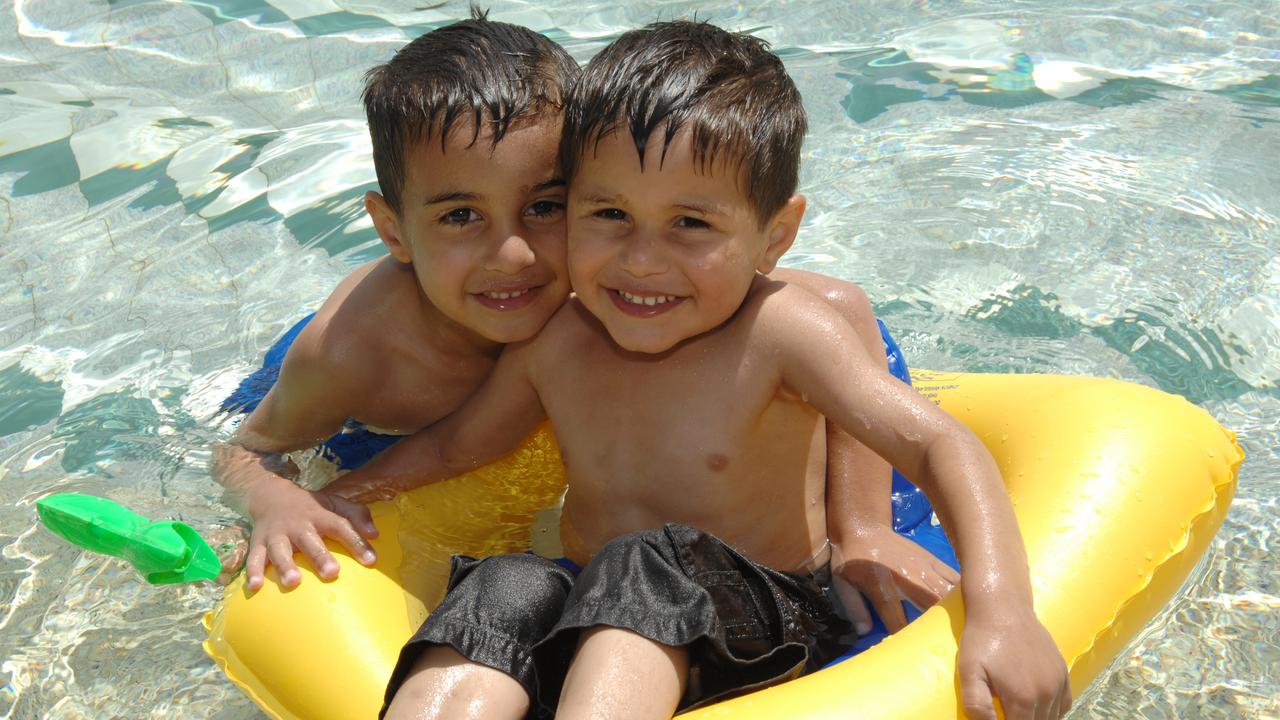 Adam and Aman Elsamad at the Parramatta War Memorial Swimming Centre Open Day on October 27, 2008. Picture: Danny Aarons