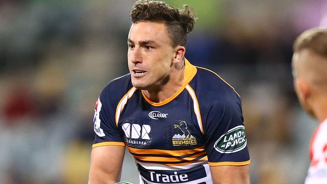 CANBERRA, AUSTRALIA - JUNE 03: Tom Banks of the Brumbies in action during the round 16 Super Rugby match between the Brumbies and the Sunwolves at GIO Stadium Stadium on June 3, 2018 in Canberra, Australia.  (Photo by Mark Nolan/Getty Images)