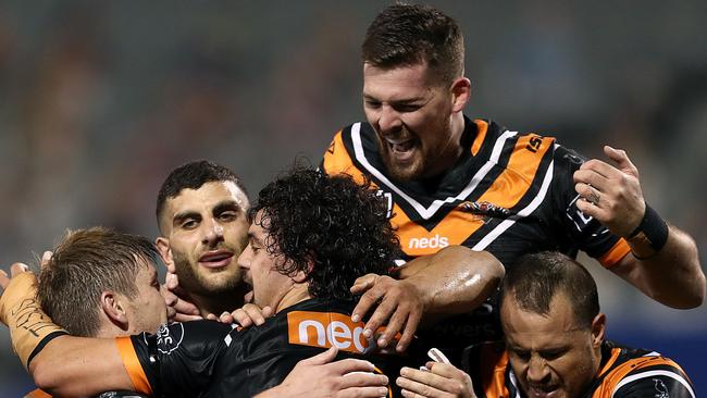 The Wests Tigers have showed off how good they can be with a near perfect first half against a woeful Cowboys side. Picture: AAP.