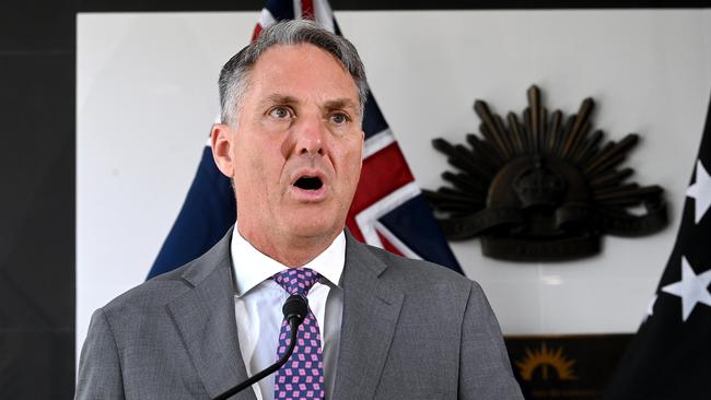 ‘Feeble stuff’: Defence Minister Richard Marles says defence spending is a conversation ‘we will continue to have with the US administration’. Picture: NewsWire / John Gass