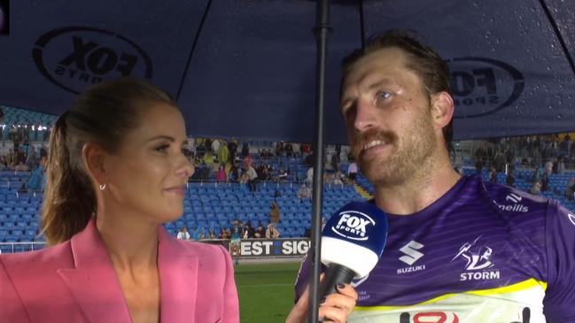 Cam Munster's cheeky jab at Craig Bellamy. Photo: Fox Sports