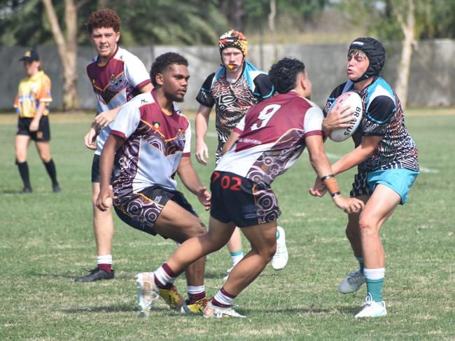 Warba Wangarunya Rugby League Carnival, under-17 boys, Yunba Buddas versus Gracemere Goannas, Saleyards Park, Rockhampton, January 19, 2024.