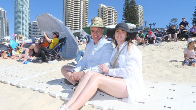 Robert Clarke and Megan Robinson at day three of the Pacific Airshow, 20 August 2023. Picture: Richard Gosling