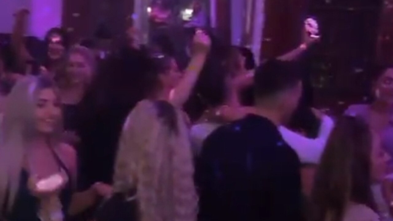 Dozens of people were filmed dancing without masks on at the Leigh St venue on Sunday evening. Picture: Plain Jane