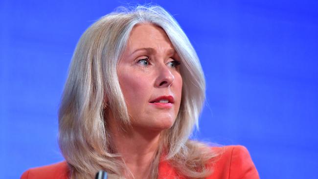 Tracey Spicer at the National Press Club in Canberra. Picture: AAP Image/Mick Tsikas