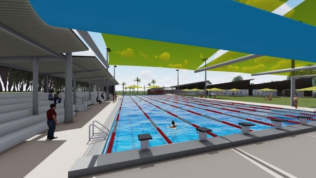 An artist's impression shows the Olympic Pool in stage one of a proposed redevelopment.