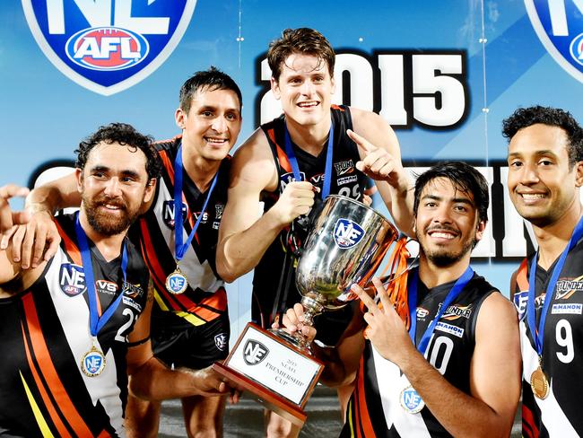 NEAFL grand final NT Thunder v Aspley Hornets at TIO stadium; NT Thunder win the premiership by one point.