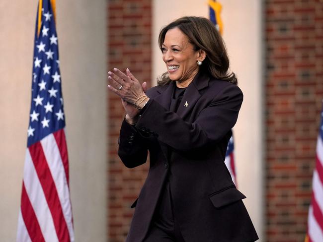 US Vice President Kamala Harris arrives to speak on stage as she concedes the election, at Howard University in Washington. Picture: Andrew Harnik/Getty Images/AFP