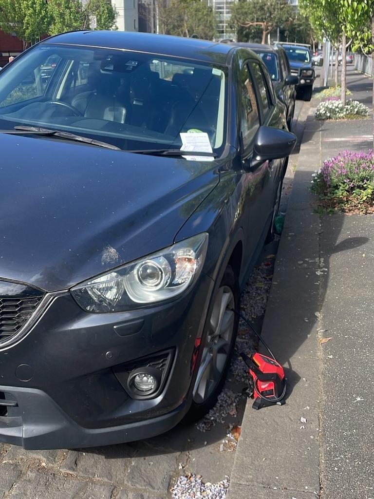 Vehicles along Park St, which splits Brunswick and Princes Hill, were hit. Picture: Instagram (@safelec)