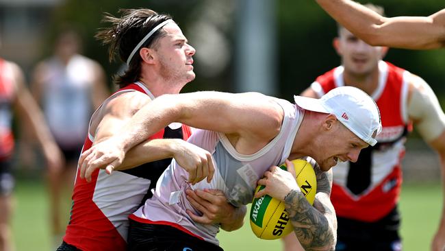 St Kilda’s Zak Jones returns for the elimination final clash with the Bulldogs. Picture: Bradley Kanaris/Getty Images