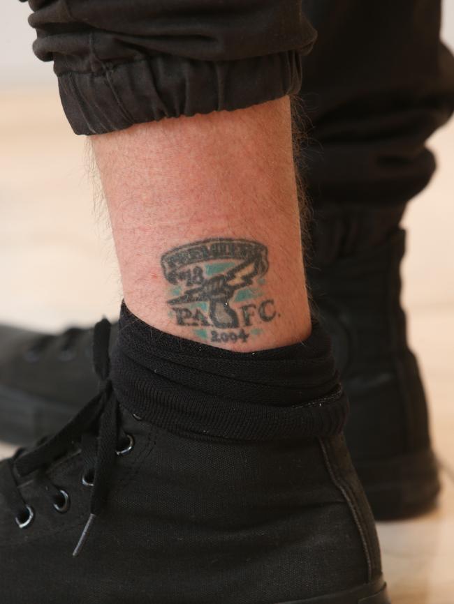 Cornes’s tattoo before … Picture: Tait Schmaal