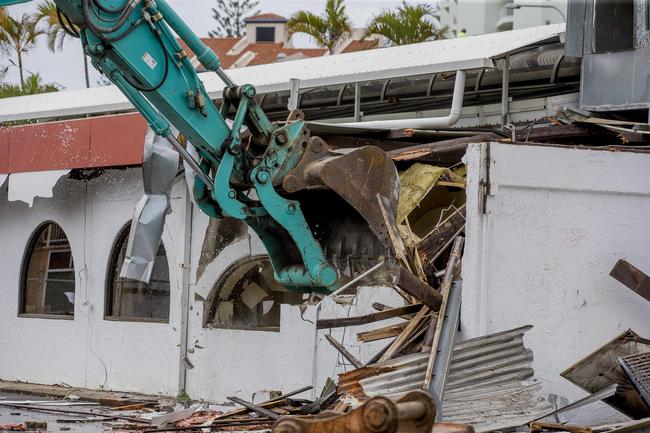 Demolition at the old Cav's Steakhouse location in Labrador. Picture: Jerad Williams