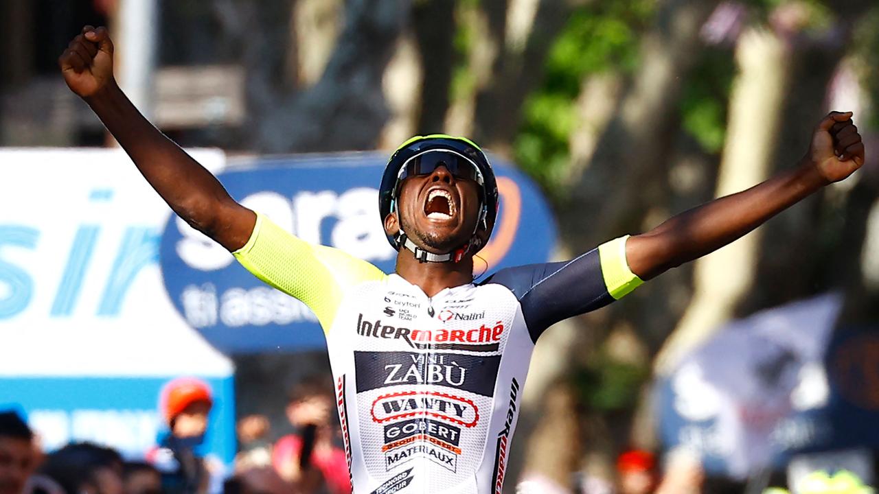 Girmay Hailu made cycling history. (Photo by Luca Bettini / AFP)