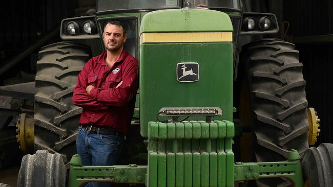 ‘What we need is a proactive government’: Dean Missingham on his property outside of Toowoomba where he breeds speckle park cattle. Picture: Lyndon Mechielsen