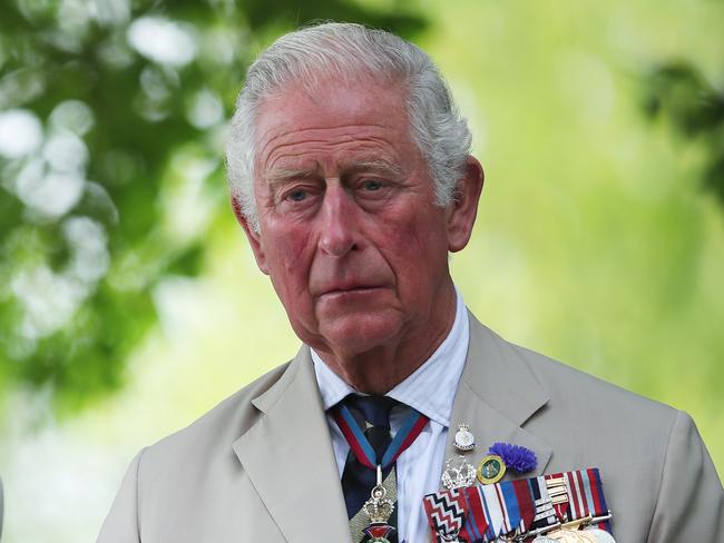 ALREWAS, ENGLAND - AUGUST 15:  Prince Charles, Prince of Wales and Camilla, Duchess of Cornwall attend the VJ Day National Remembrance event, held at the National Memorial Arboretum in Staffordshire, on August 15, 2020 in Alrewas, England. (Photo by Molly Darlington - WPA Pool/Getty Images)