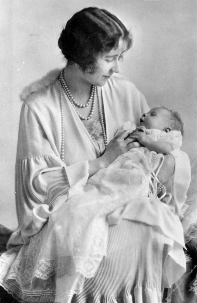 Pictured here as a month-old baby in May 1926 with her mother, Elizabeth Bowes-Lyon. Picture: Speaight/Hulton Archive/Getty Images