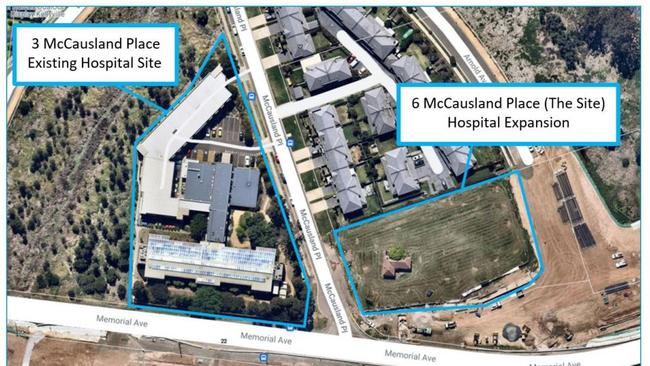 An aerial view of The Hills Clinic proposed expansion.