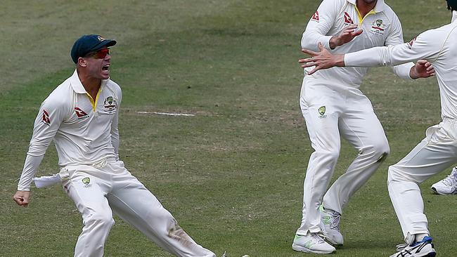 Unleashed: Warner goes full “Bull”. Picture: AFP