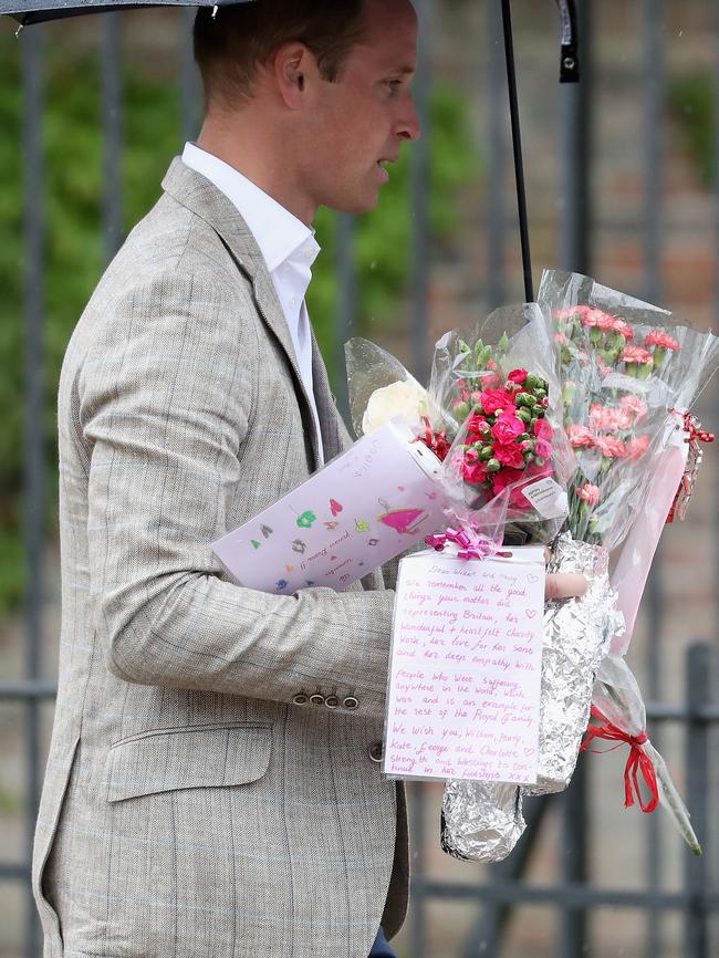 Prince William holding tributes to his late mother. Picture: Chris Jackson/Getty Images