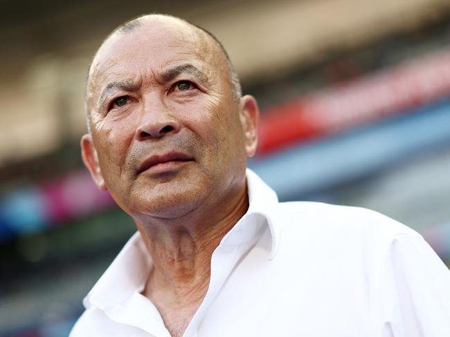 PARIS, FRANCE - SEPTEMBER 09: Eddie Jones, Head Coach of Australia, arrives prior to the Rugby World Cup France 2023 match between Australia and Georgia at Stade de France on September 09, 2023 in Paris, France. (Photo by Chris Hyde/Getty Images)