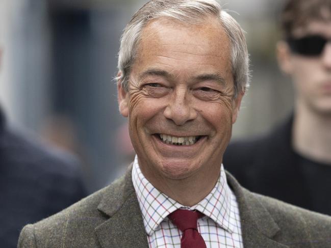 BERVERLEY, ENGLAND - APRIL 25: Leader of the Reform Party Nigel Farage on a walkabout on April 25, 2025 in Beverley, England. Luke Campbell is the Reform Party Candidate for Mayor of Hull and East Yorkshire, being contested on May 1st, 2025. (Photo by Ryan Jenkinson/Getty Images)