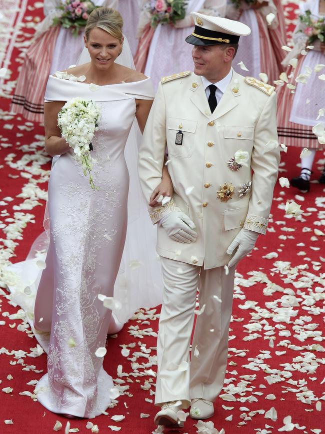 Prince Albert married Princess Charlene in the main courtyard at the Prince's Palace in 2011. Picture: Andreas Rentz/Getty Images