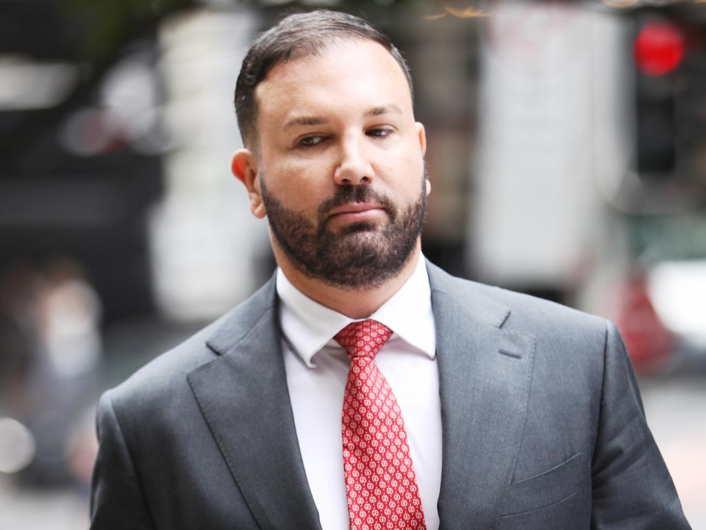 Anthony Hess arrives at the downing centre today. Picture: John Grainger