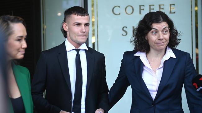 Boxer Harry Garside was joined by supporters Sydney Downing Centre Court on Wednesday. Picture: Jeremy Piper