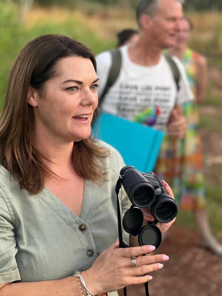 Greens Senator Sarah Hanson-Young visited Binybara Camp, Lee Point on Wednesday evening.