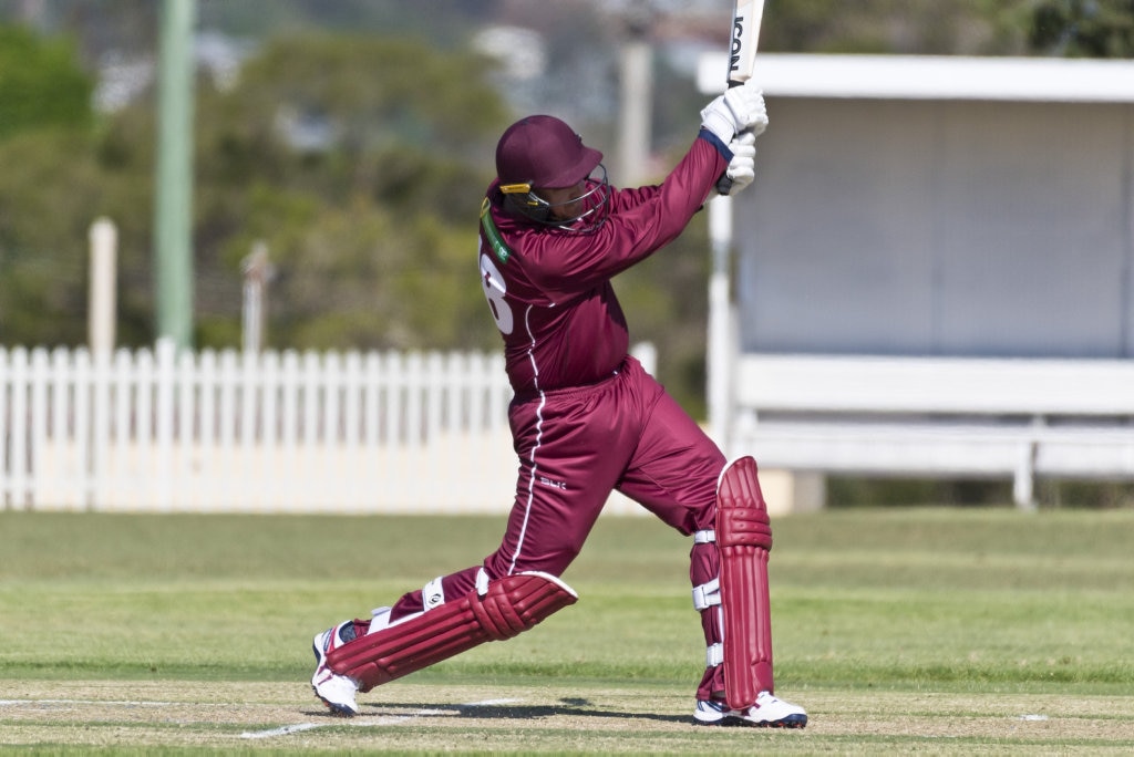 Cameron Brimblecombe for Queensland against Victoria in Australian Country Cricket Championships round two at Rockville Oval, Friday, January 3, 2020. Picture: Kevin Farmer