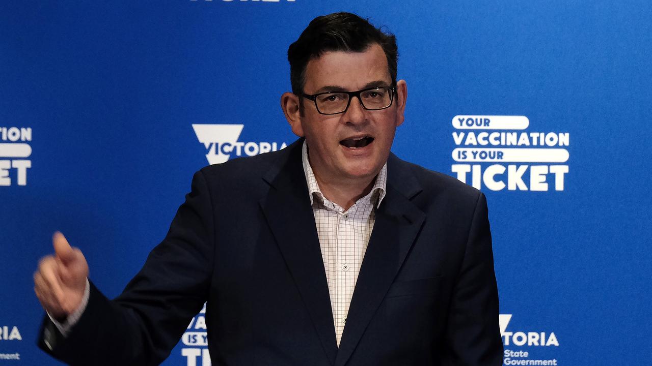 Victorian Premier Daniel Andrews gives a media conference in Melbourne. Picture: NCA NewsWire / Luis Enrique Ascui