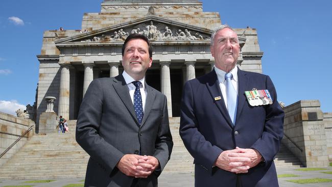 Matthew Guy has announced a Coalition government will provide extra support for veterans. Picture: David Crosling