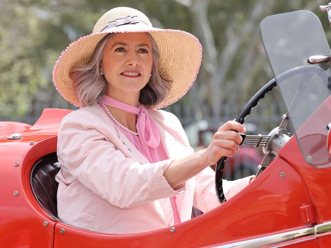 Bay to Birdwood: Prof Nicola Spurrier at the wheel of Birdwood Motor Museum car – a 1935 Hudson Straight Eight. Picture: Russell Millard
